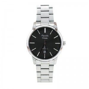 Alexandre Christie AC 1030 Silver Black Lady Steel LDBSSBA